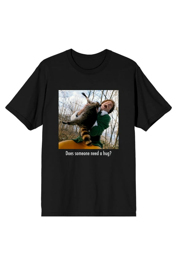 Elf Someone Needs A Hug Screengrab Men's Black T-shirt-XL