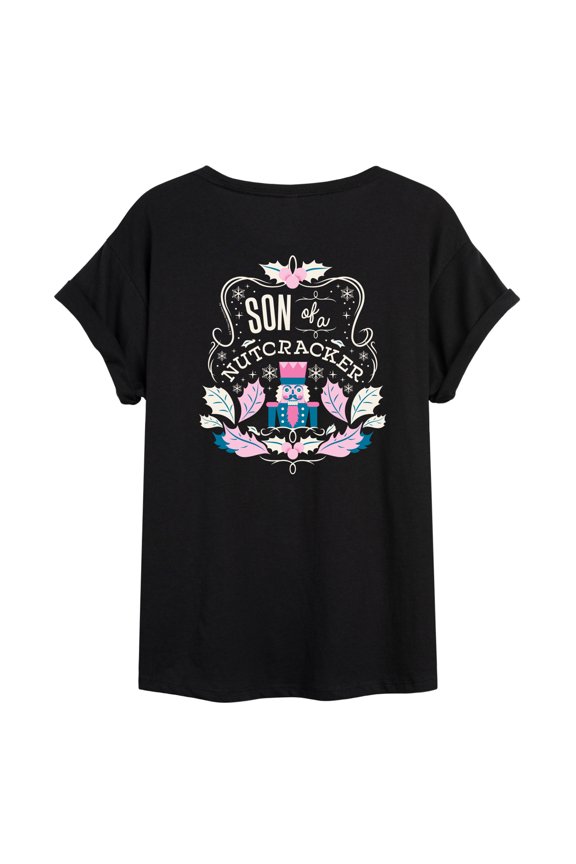 - Son Of A Nutcracker - Juniors Oversized Graphic T-Shirt