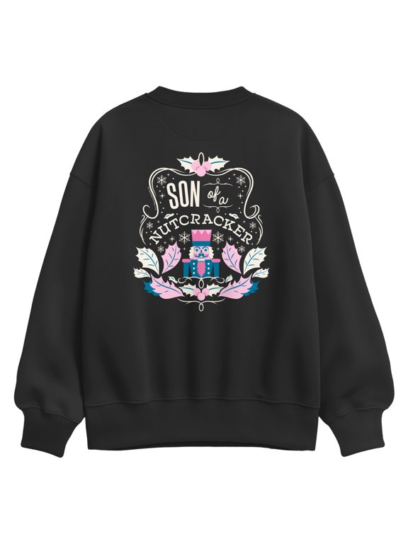 - Son Of A Nutcracker Women's Oversized Fleece Crew Sweatshirt