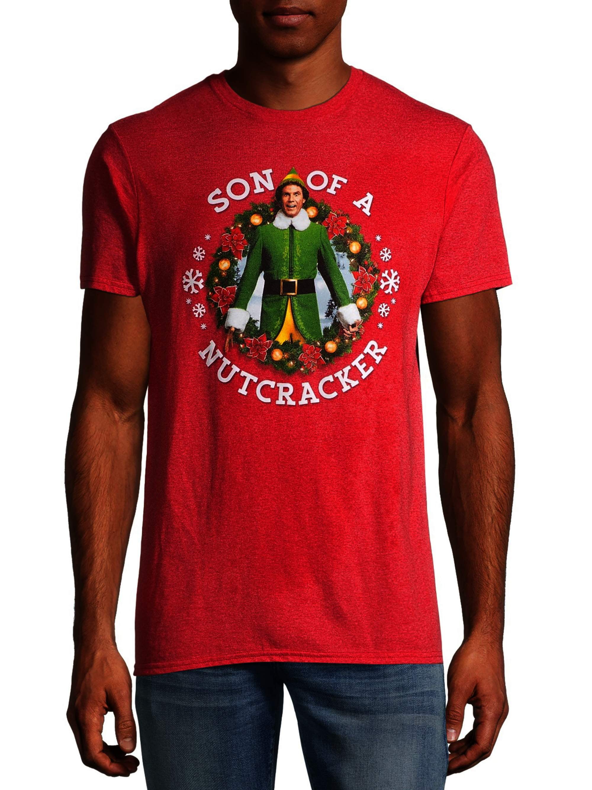 Elf Son of a Nutcracker Holiday Christmas Men's and Big Men's Graphic T-shirt
