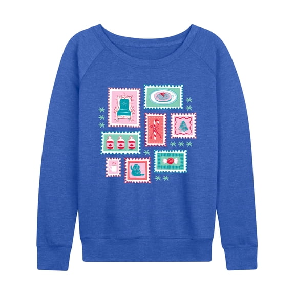 Elf - Stamp Women's Lightweight French Terry Wide Neck Long Sleeve Graphic Shirt