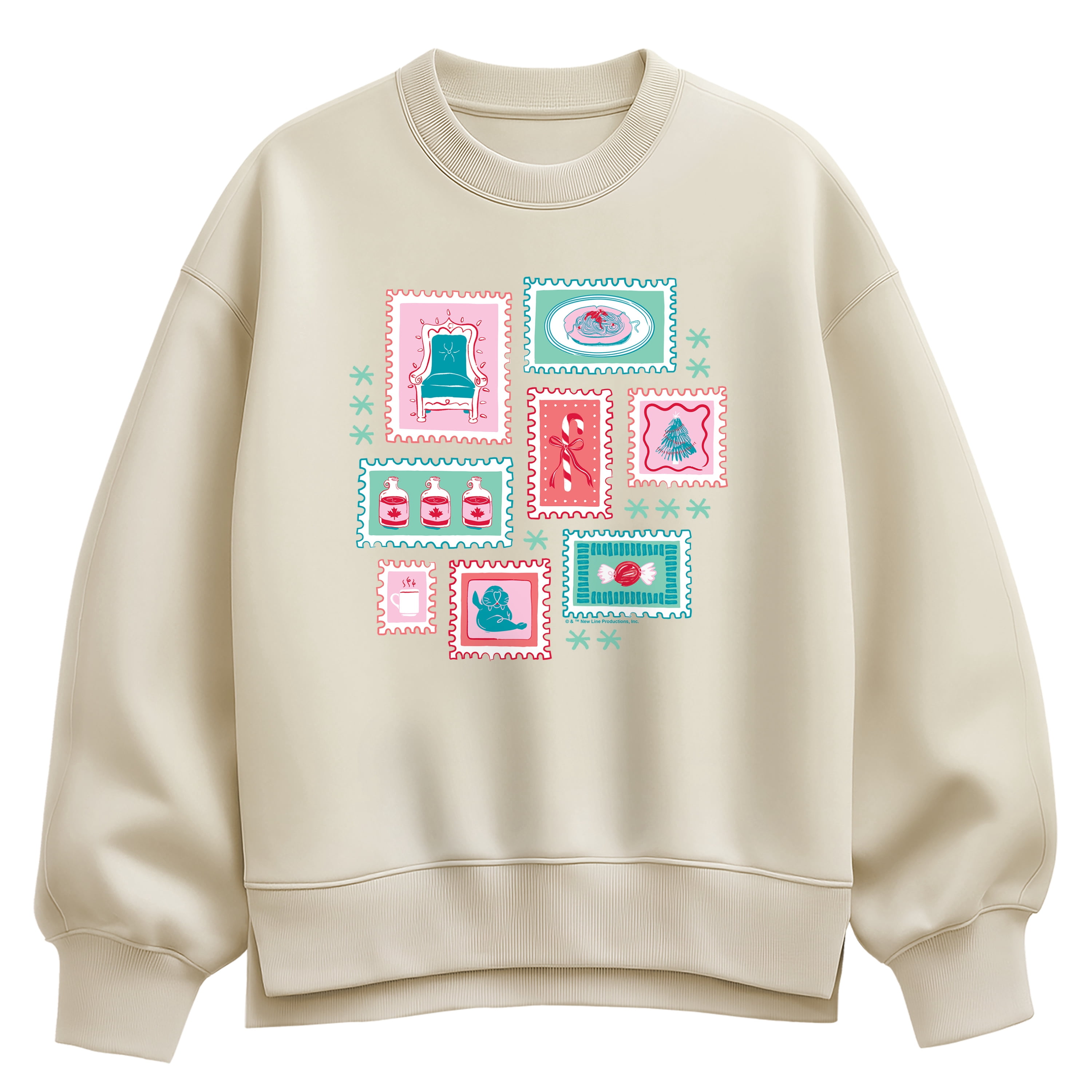 Elf - Stamp - Women's Oversized Fleece Crew Sweatshirt