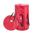 thumbnail image 1 of Elf Stor 2-Piece Artificial Christmas Tree and Wreath Storage Bag Set (Red), 1 of 6