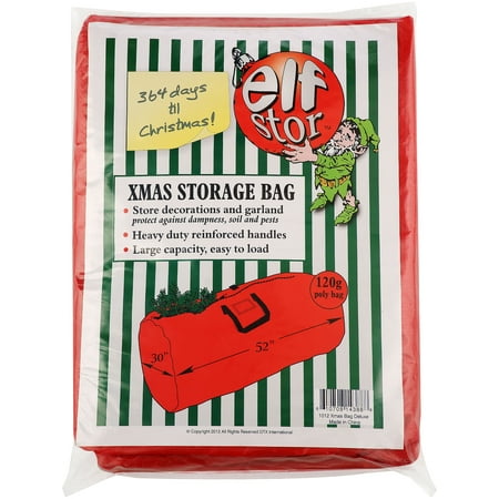 Christmas Tree Storage Bag-Fits up to 7.5 Foot Artificial Trees-Protects Holiday Decorations & Inflatables from Moisture & Damage by Elf Stor (Red)