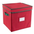 thumbnail image 1 of Elf Stor Premium Red Christmas Ornament Storage Chest Holds 64 Balls w/ Dividers, 1 of 8