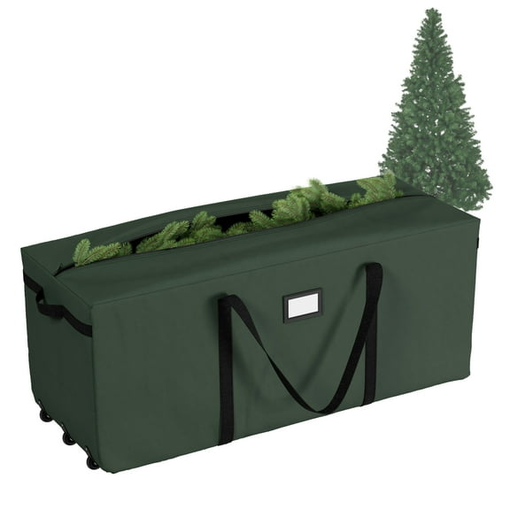 Elf Stor Rolling Christmas Storage Bag for 9-Foot Artificial Trees, Green