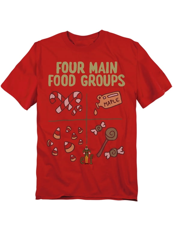T-Shirt Buddy The Elf Four Food Groups Unisex Graphic Tee for Men & Women