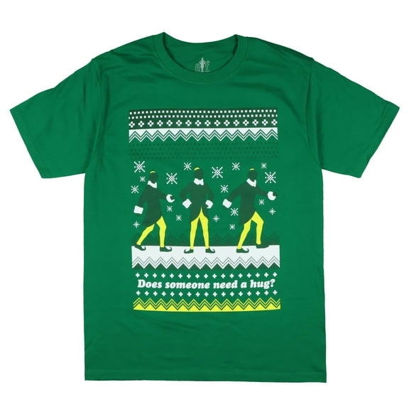 Elf T-Shirt Men's Buddy Does Someone Need a Hug Ugly Sweater Adult Tee
