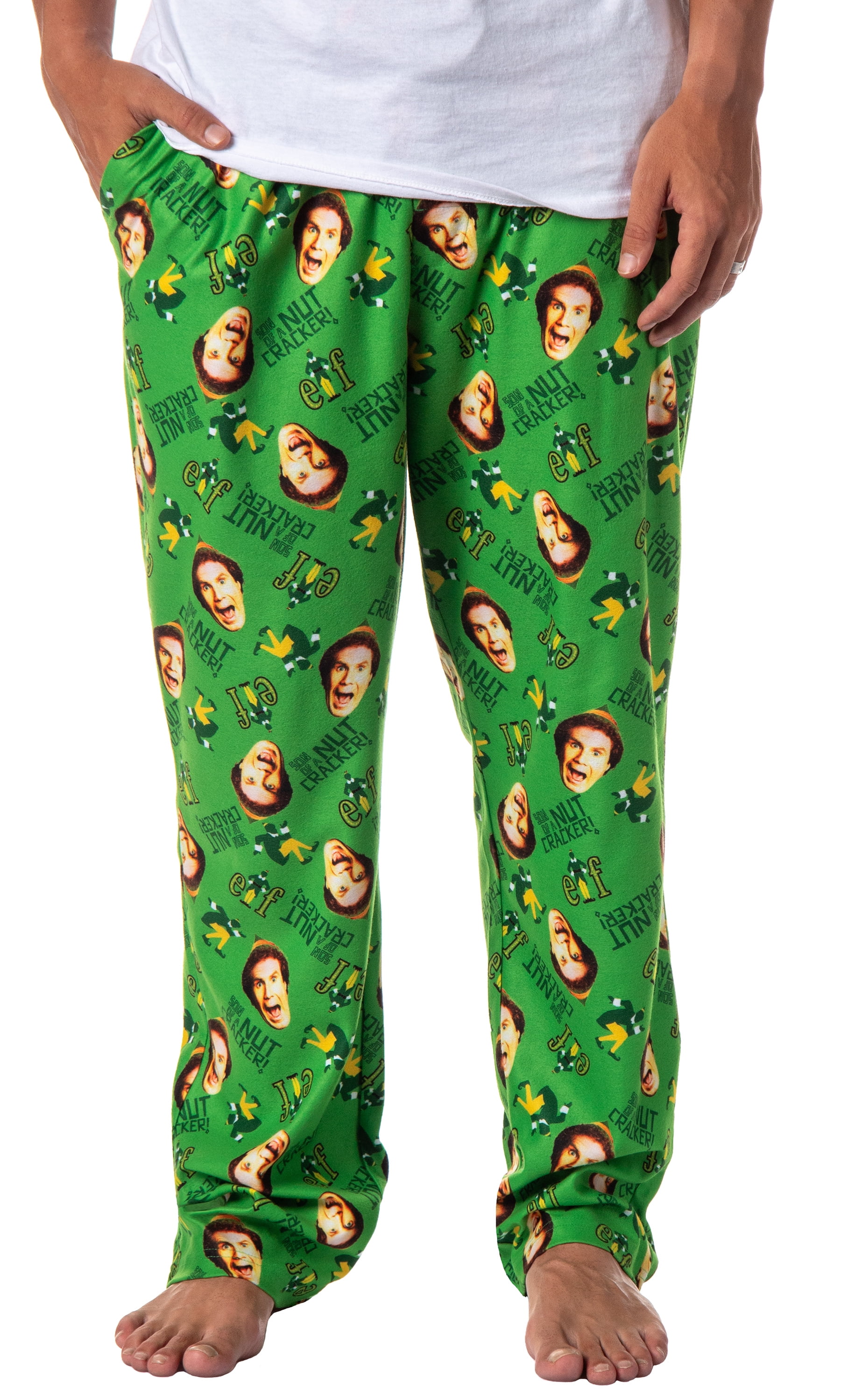 Elf The Movie Adult Pajama Pants Son of a Nutcracker! Tossed Christmas Holiday Movie Film Sleep Loungewear For Men Women