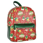 Elf The Movie Buddy OMG! Santa! I Know Him Allover Pattern Faux Leather Mini Backpack 12