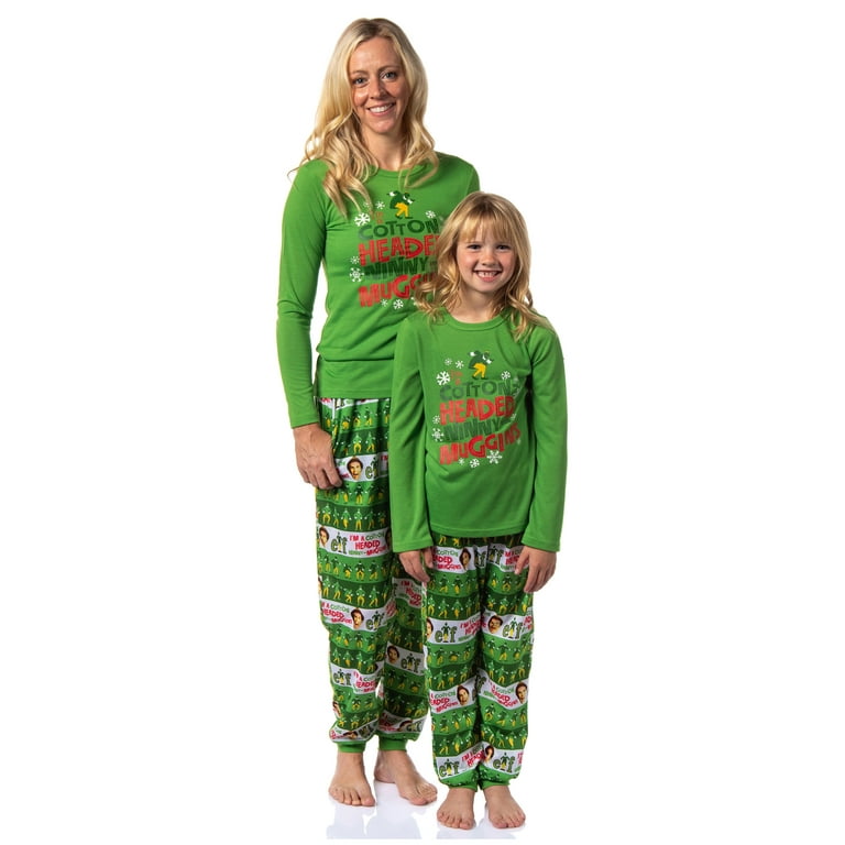 Elf The Movie Womens and Girl s Film Cotton Headed Ninny Muggins Jogger Pajama Set