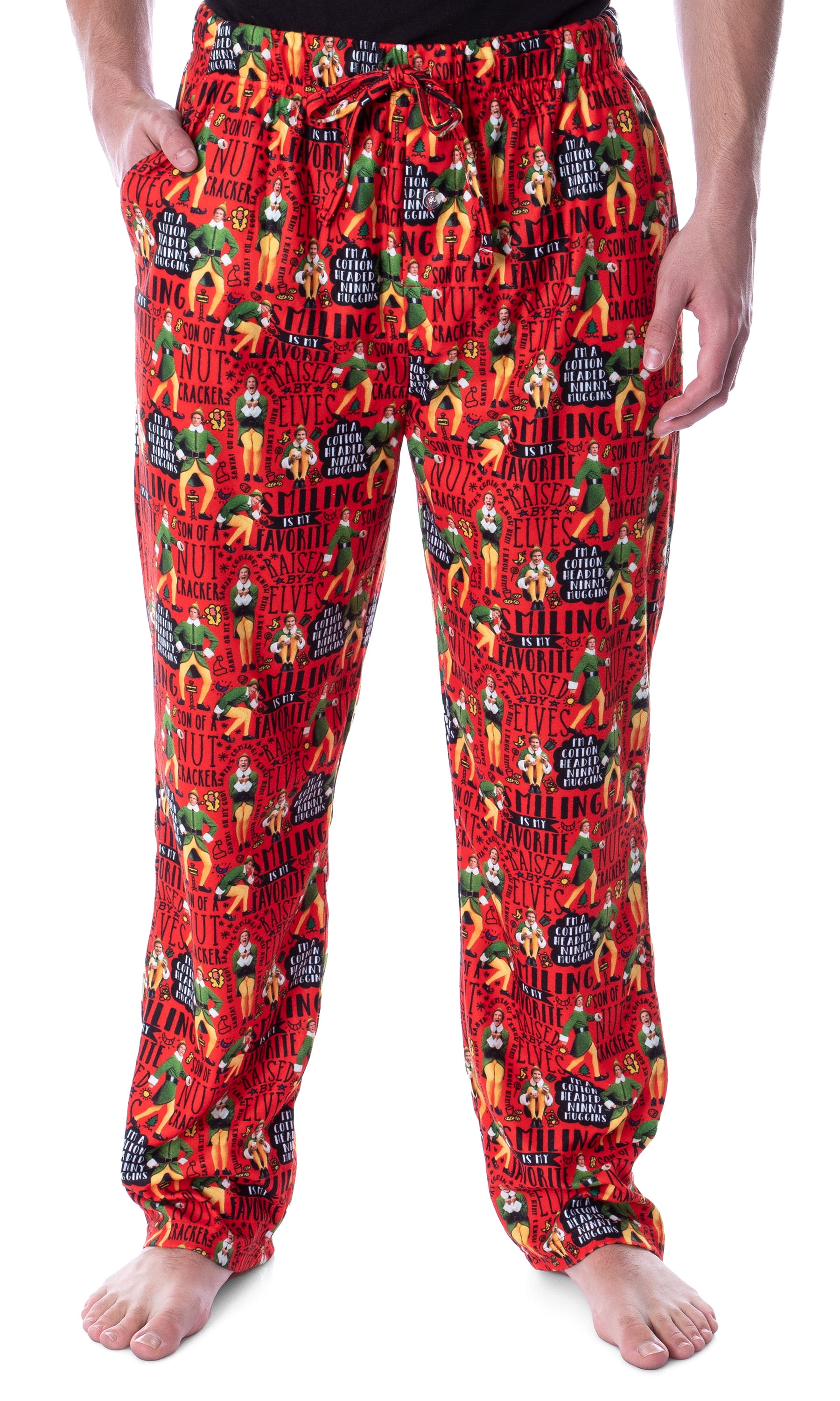 Elf The Movie Adult Cotton Headed Ninny Muggins Loungewear Christmas Holiday Sleep Pajama Pants For Men Women