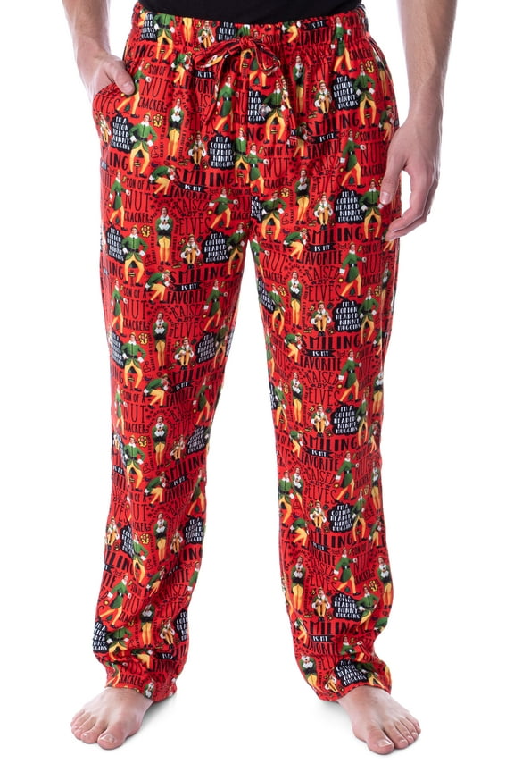 Elf The Movie Adult Cotton Headed Ninny Muggins Loungewear Christmas Holiday Sleep Pajama Pants For Men Women