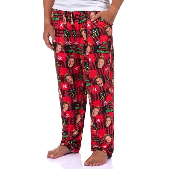 Elf The Movie Men's Santa's Coming! Christmas Tossed Sleep Pajama Pants For Adults