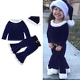 thumbnail image 1 of Elf Toddler Outfit Long Sleeve Top Flare Pants and Hat Set Holiday Outfit Toddler Girl Christmas Outfit 3-4 Years, 1 of 9