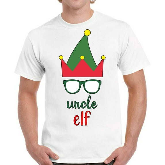 Elf Uncle Christmas T Shirt for Men Merry Christmas - S M L XL 2XL 3XL 4XL 5XL Xmas Graphic Tee - Christmas Holiday Party Tee For Guys Gift