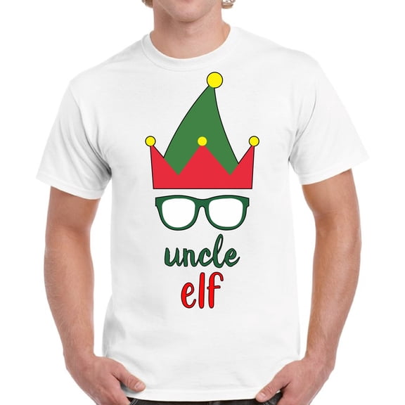 Elf Uncle Christmas T Shirt for Men Merry Christmas - S M L XL 2XL 3XL 4XL 5XL Xmas Graphic Tee - Christmas Holiday Party Tee For Guys Gift