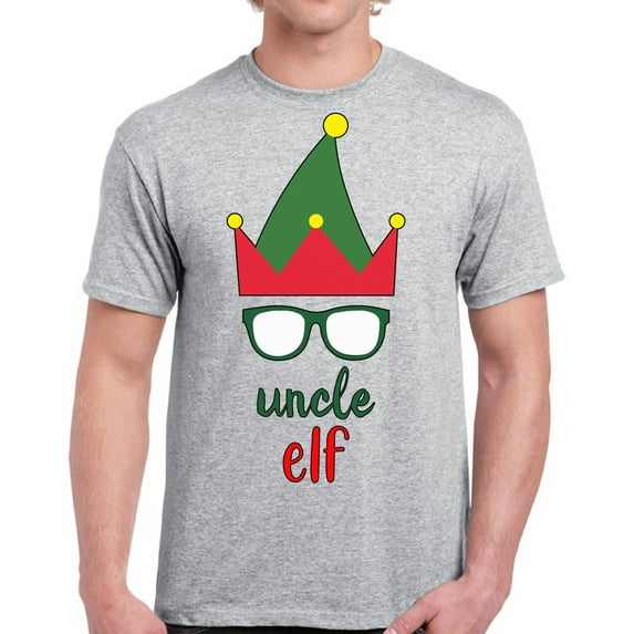 Elf Uncle Christmas T Shirt for Men Merry Christmas - S M L XL 2XL 3XL 4XL 5XL Xmas Graphic Tee - Christmas Holiday Party Tee For Guys Gift