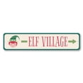 thumbnail image 1 of Elf Village This Way Holiday Decorative Sign, Christmas Aluminum Sign - 4x18 inches, 1 of 4
