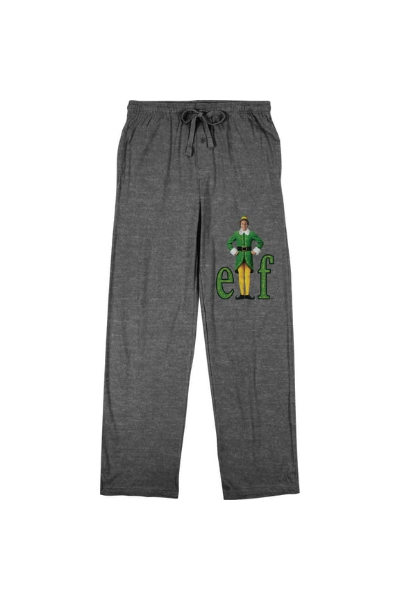 Elf William Buddy Hobbs Logo Men's Graphite Heather Sleep Pajama Pants-XL