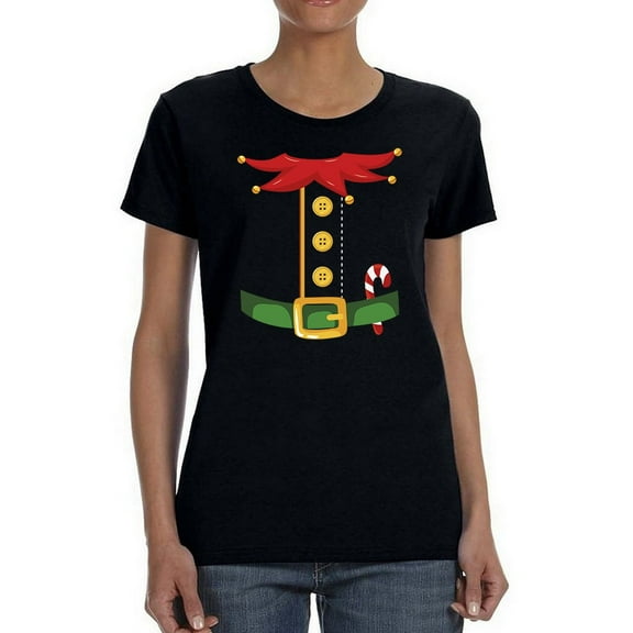 Elf With Candy Cane T-Shirt Women -Smartprints Designs, Female x-Large