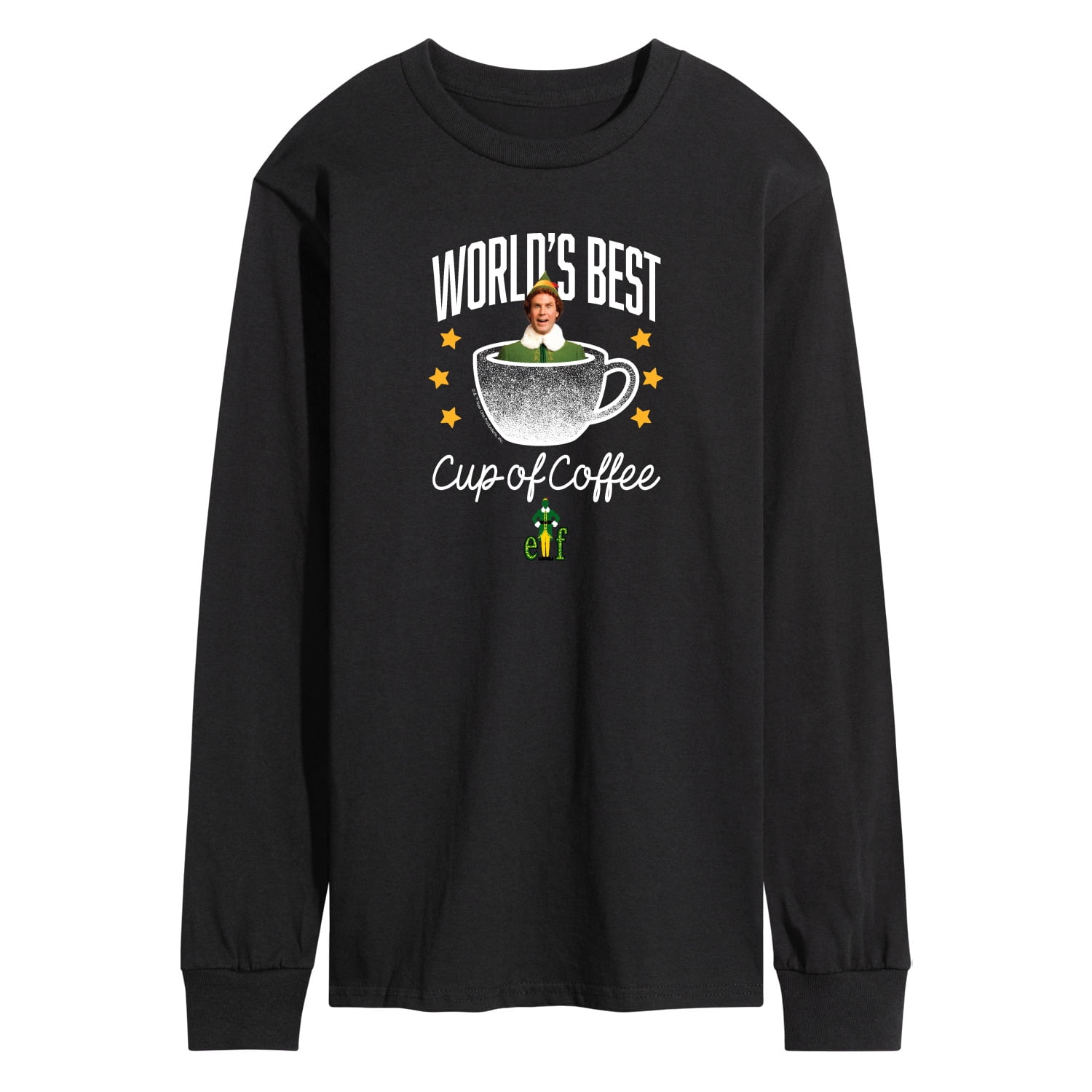 Elf - Worlds Best Cup Of Coffee - Men's Long Sleeve Graphic T-Shirt