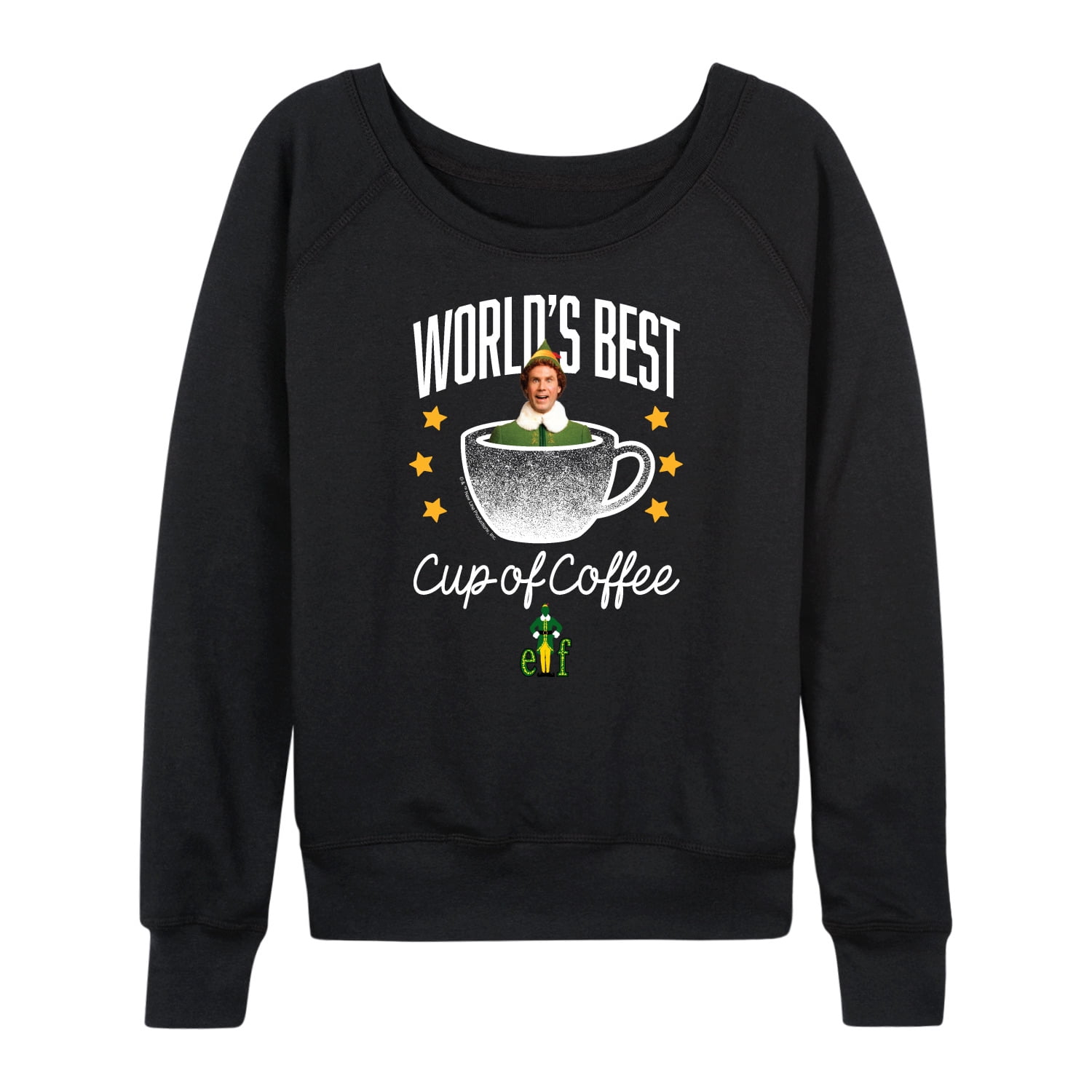 Elf - Worlds Best Cup Of Coffee - Women's French Terry Long Sleeve Shirt