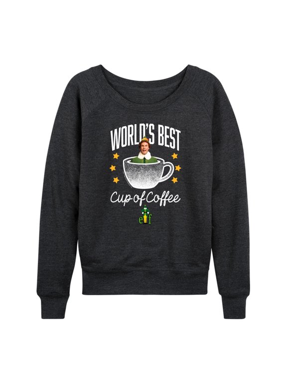 - Women's Lightweight French Terry Wide Neck Long Sleeve Graphic Shirt