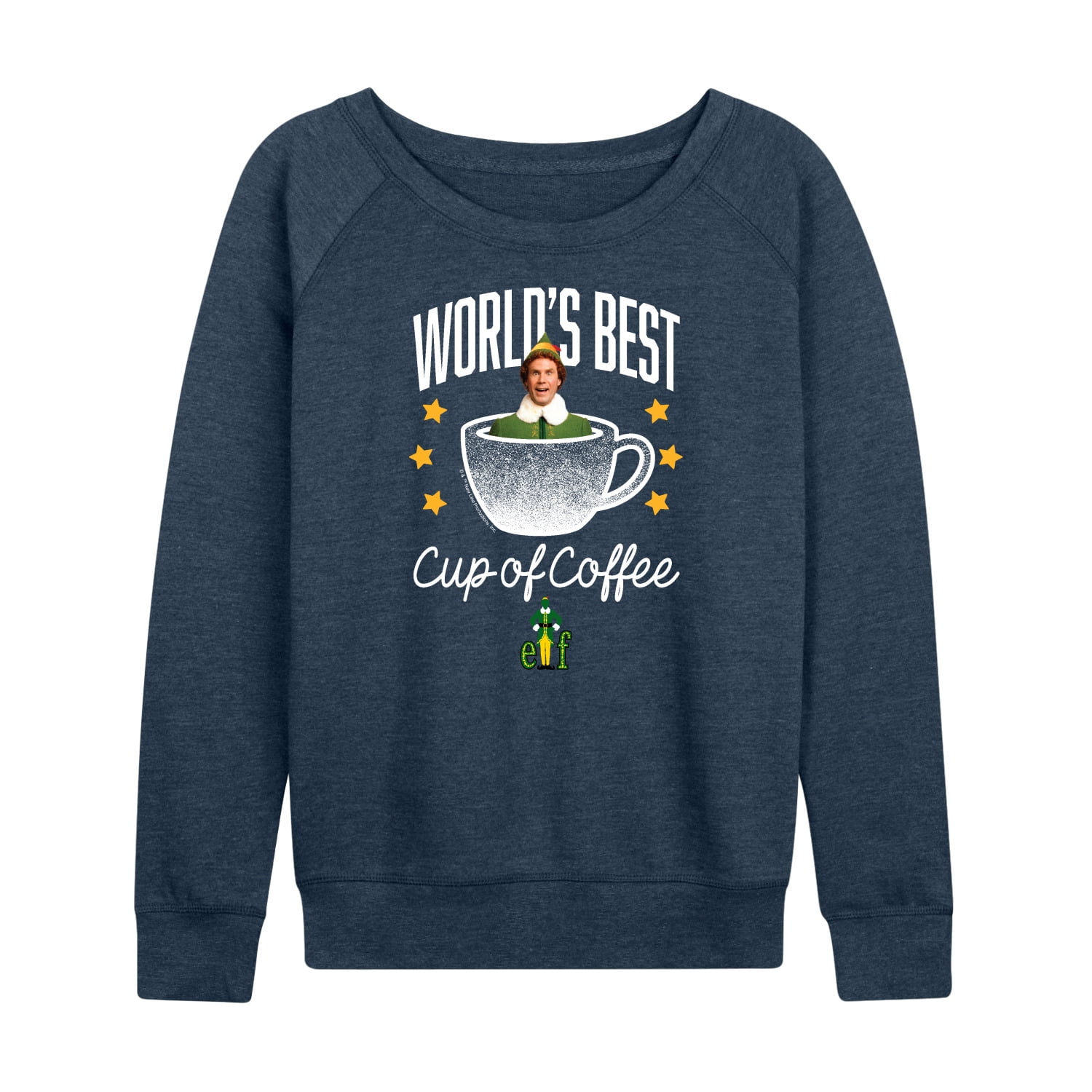Elf - Worlds Best Cup Of Coffee - Women's French Terry Long Sleeve Shirt