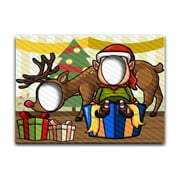 Elf and Rudolph People Cutout, Hole in Face, Party Selfie Photo Prop, Christmas Decoration