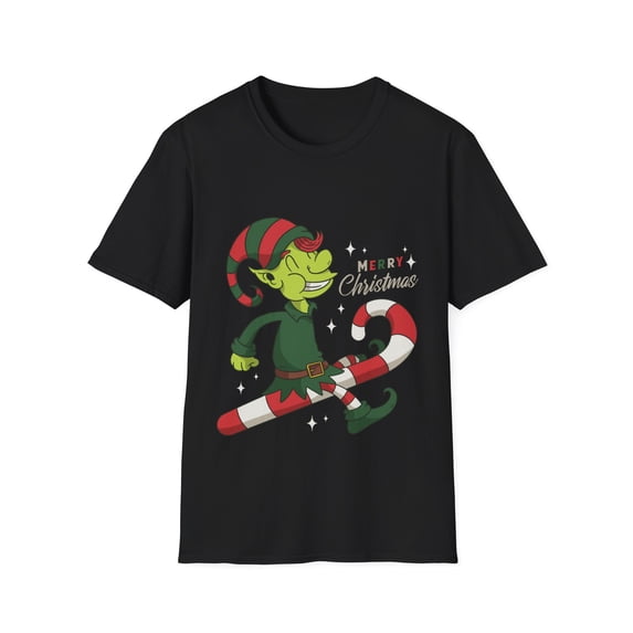 Elf on Candy Cane Men Women Holiday Novelty Apparel