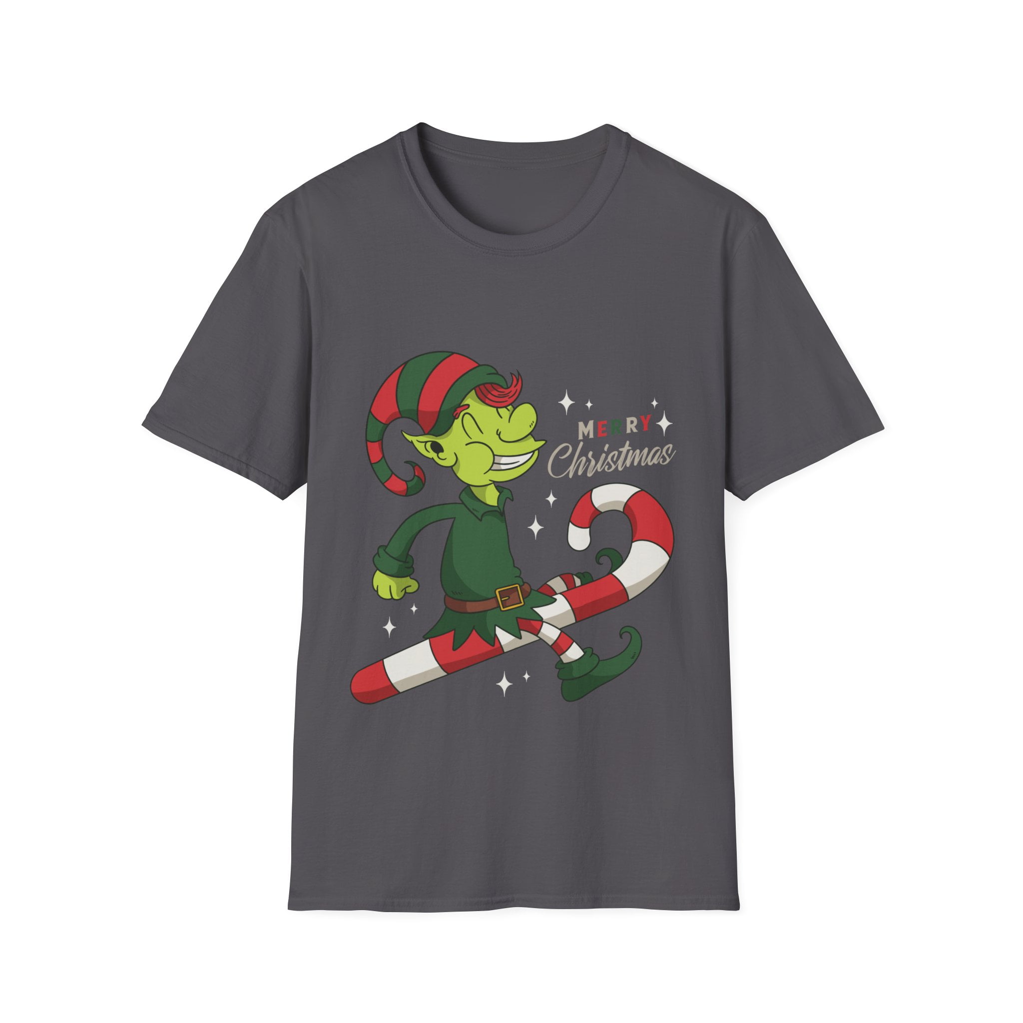 Elf on Candy Cane Men Women Holiday Novelty Apparel