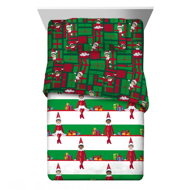 Elf on the Shelf Kids Full Bed in a Bag, Comforter Sheet Set and Bonus