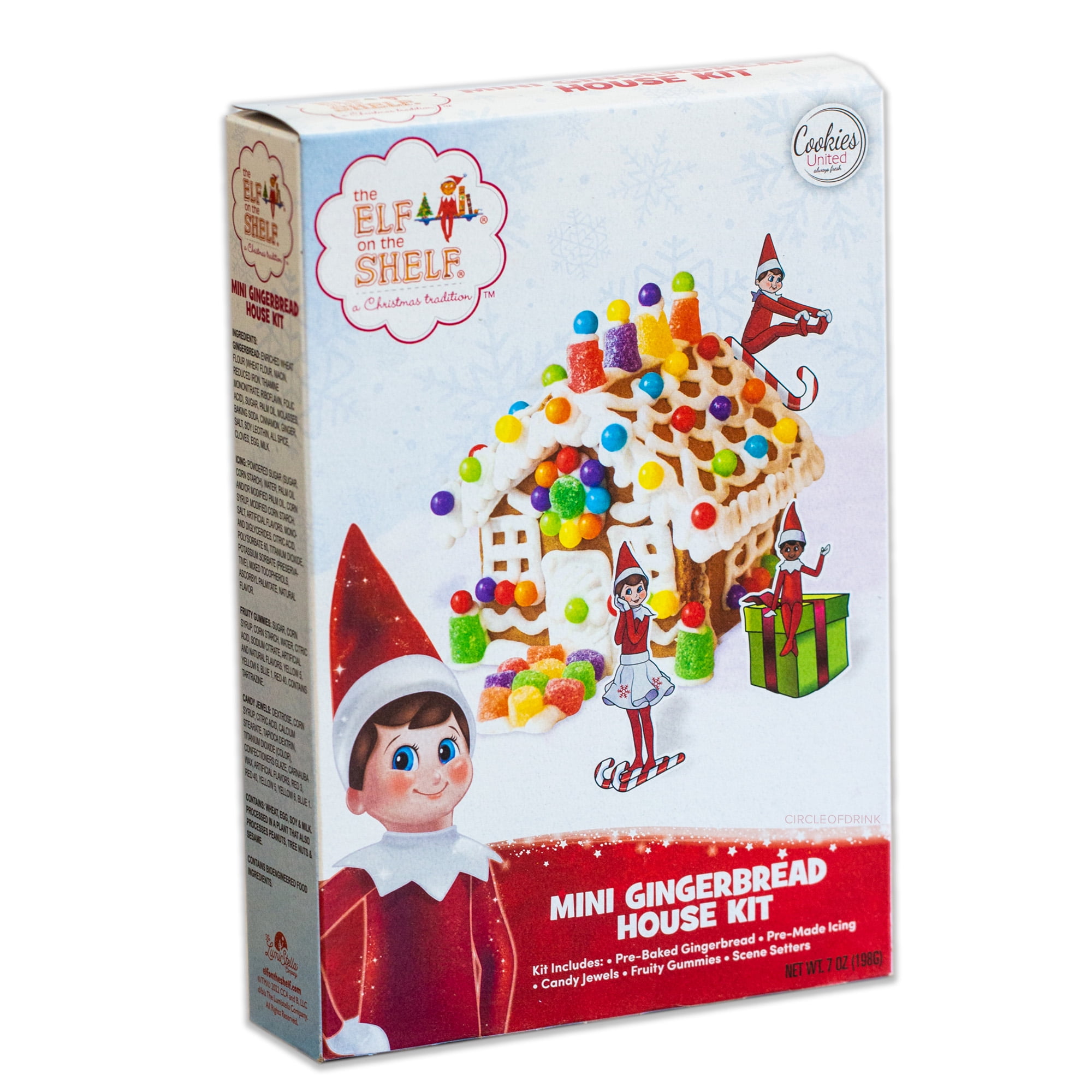 Elf on the Shelf RE32Mini Holiday Gingerbread House Kit Includes Everything PreBaked Cookies Candy Icing etc 7oz 198g 1 PACK