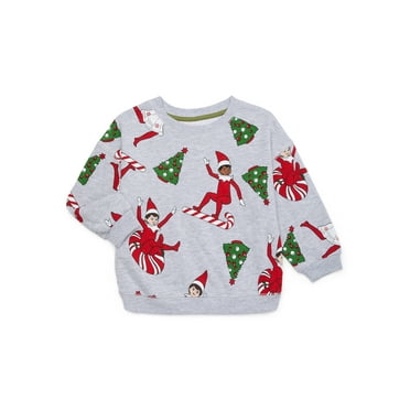 Elf on the Shelf Toddler Boys Holiday Crewneck Sweatshirt, Sizes 12M-5T