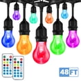 thumbnail image 1 of Elfeland LED Outdoor String Lights, 48FT Patio Lights RGB Multicolor String Lights Dimmable Hanging Lights Backyard Garden Lights Party Cafe Lights, 1 of 11