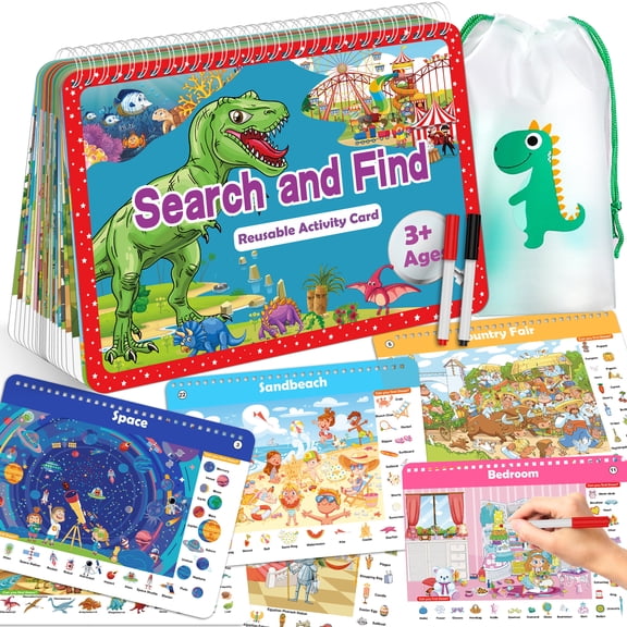 Elfew Road Trip Game Book,Learning Toy for Car Rides Airplane Activity Book,Educational Toys Aged 1-3 Years