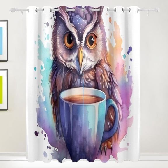 Elflon Cup Coffee Black Out Curtains 84 Inch Length Curtains for Sliding Glass Doors Bedroom Living Room 2 Pack