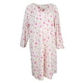 thumbnail image 1 of Elgant Emily Women's 100% Polyester Fleece Zipper Front Duster Robe-Pink Floral-3X, 1 of 6