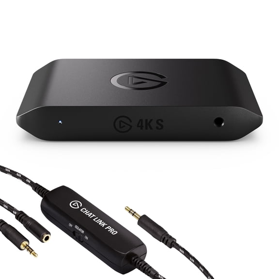 Elgato Game Capture 4K S with Chat Link Pro – 4K60, 1440p120, 1080p240 Capture, VRR Passthrough, HDR10, works with Windows/Mac/iPad, PlayStation Voice & Gameplay Audio Recording Cable included
