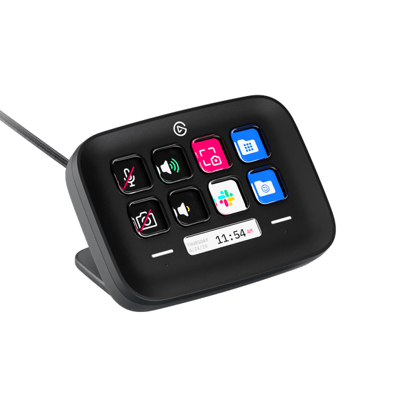Open Box Elgato Stream Deck Neo (Black)  USB Productivity Controller, 8 Customizable Keys, Speed Through Tasks & Workflows, For Working/Streaming/Music/Gaming, Laptop Friendly, Drag-n-Drop Setup on Mac/PC