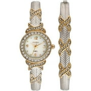 Elgin Womens Quartz Analog Watch with Matching Bracelet, Two-Tone, Water Resistant EG9026ST
