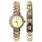 Elgin Adult Female Analog Watch Set with Arrow Link Design in Gold EG1010ST