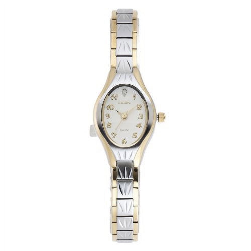 ELGIN レディース　腕時計 Elgin Adult Female Analog Wristwatch in Two-Tone with Oval