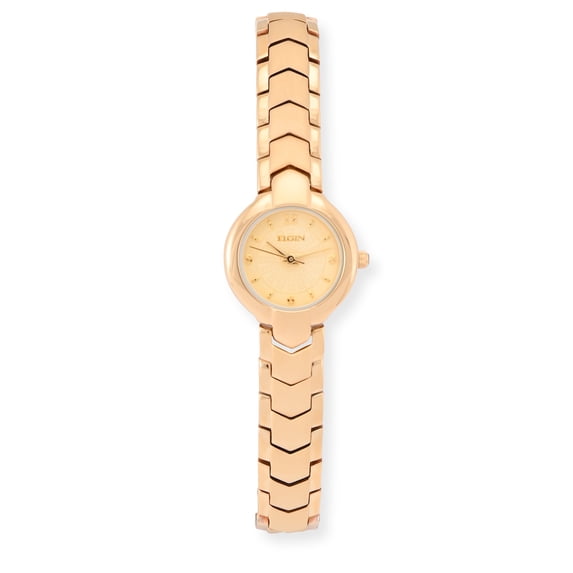 Elgin Adult Female Casual Analog Watch in Gold and Sold Link Bracelet (EG386)