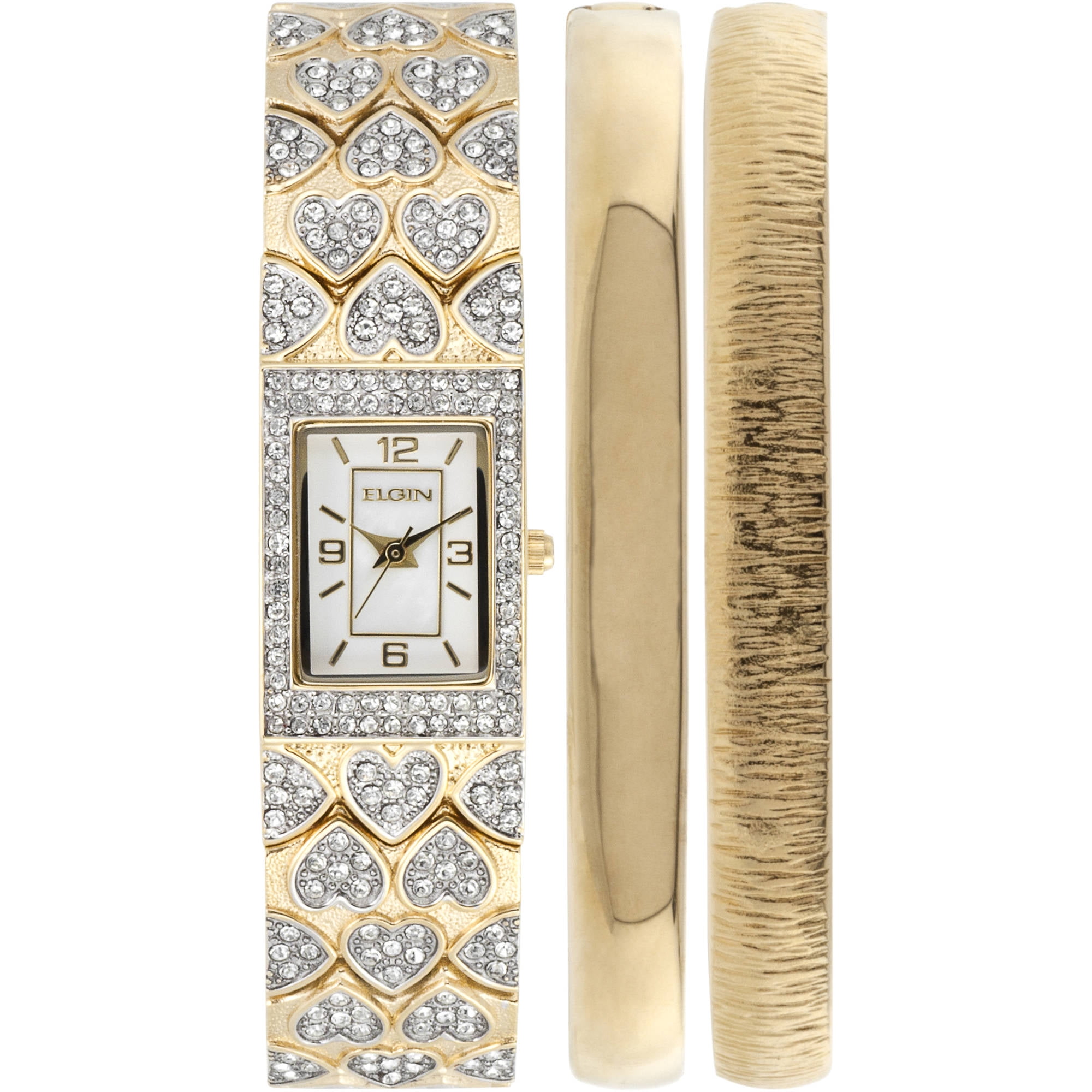 ELGIN Crystal Accented Gold-Tone Womens Watch with Angola Ubuy