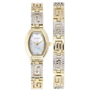 Elgin Adult Female Greek Key Watch and Bracelet Set EG8092ST