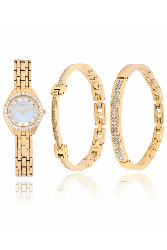 Adult Female Watch and Matching Bracelet Set in Gold and (EG170031ST)