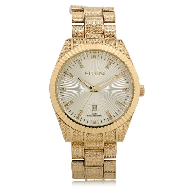 Elgin Adult Male Analog Watch in Gold with Sunray Dial (FG160096 ...