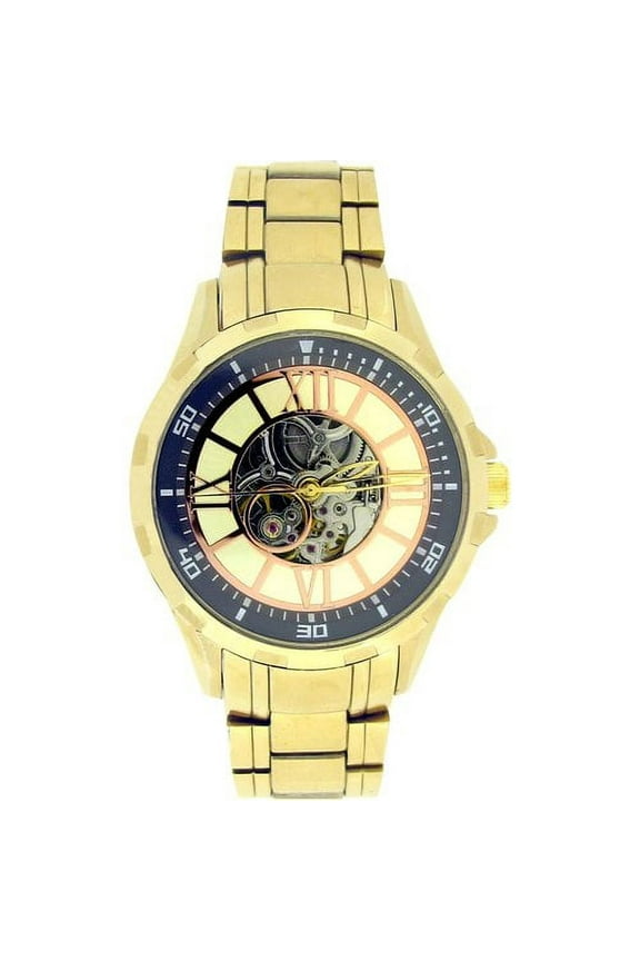 Adult Male Full Automatic Watch with Rose Arabic Dial Gold-Tone (FG9040)